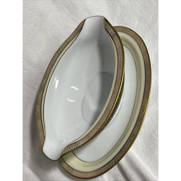 GRAVY BOAT WITH UNDERPLATE Noritake “Vienna” - Picture 2 of 7